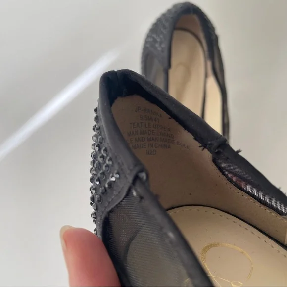 Jessica Simpson Ranika Black Studded Bow High Heels Size 9.5M Party Elegant - Picture 4 of 5